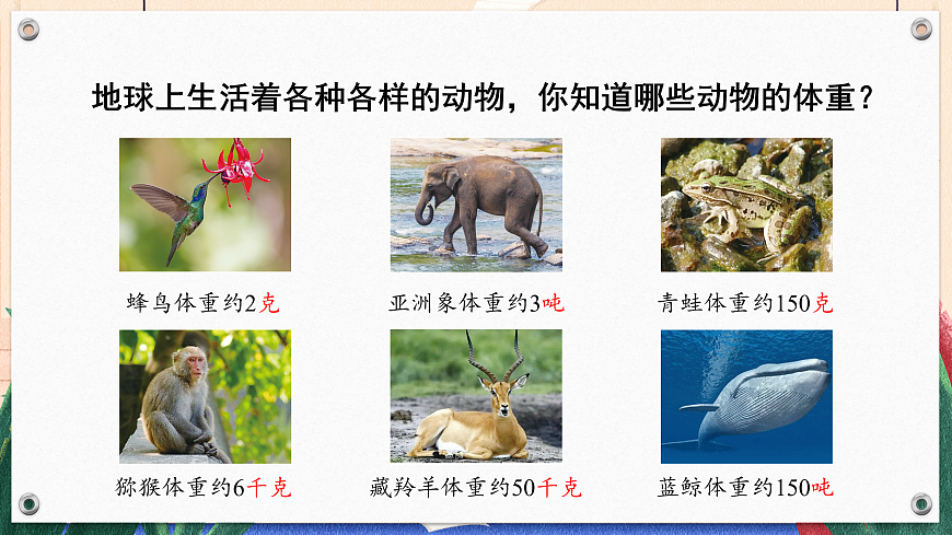 第1课时 动物有多重第4页