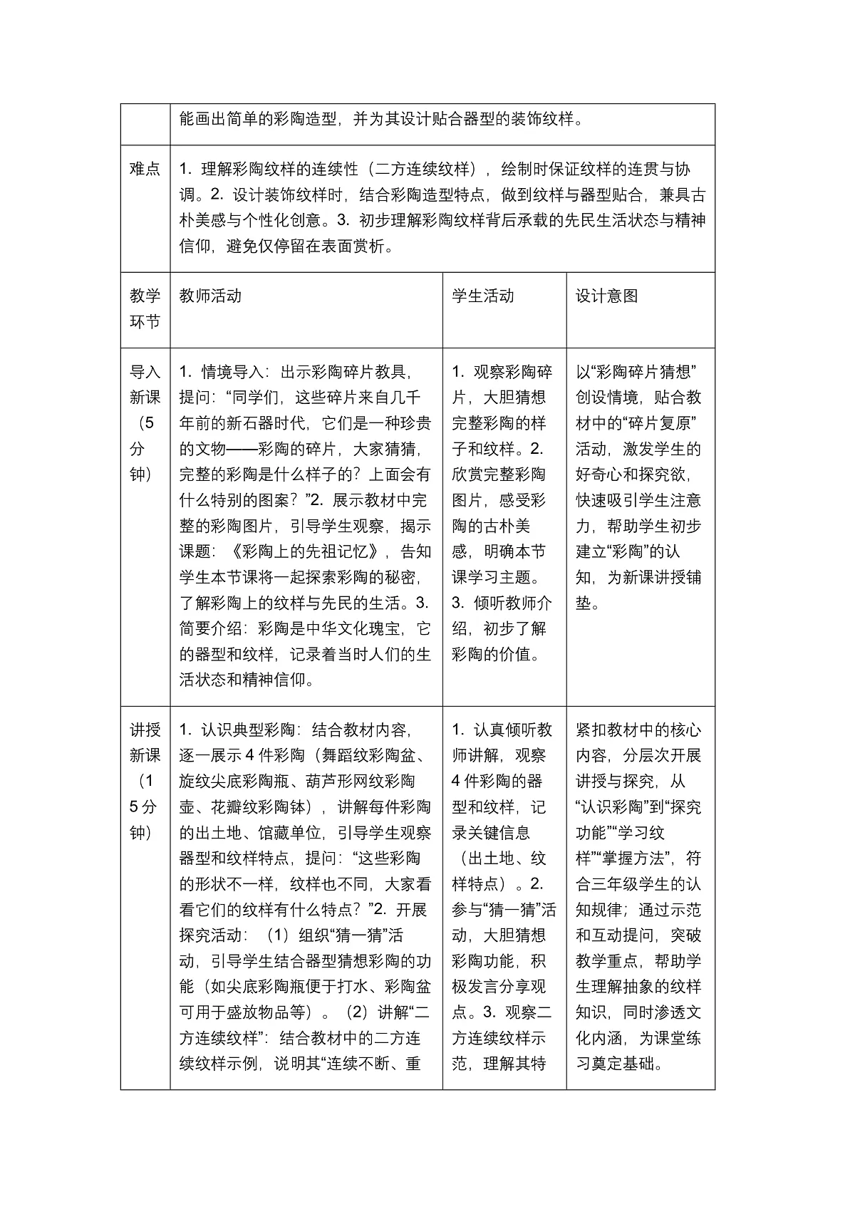 《彩陶上的先祖记忆》教学设计1第2页