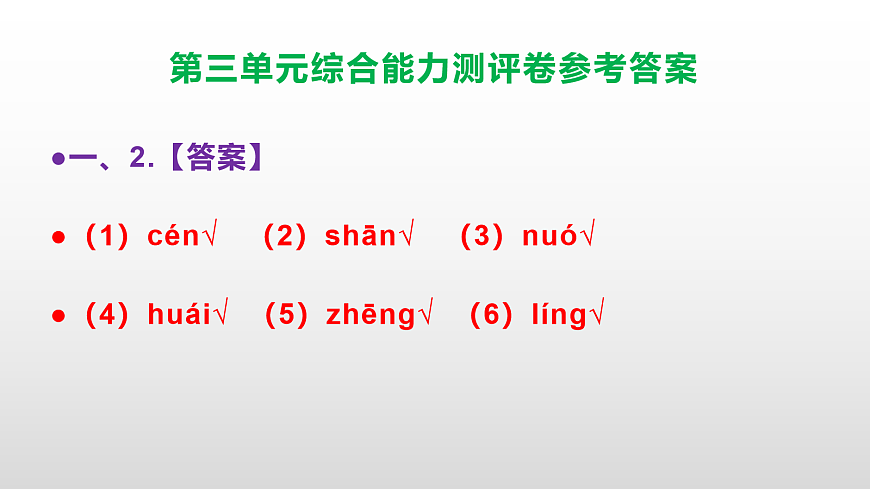 （新）部编版六年级语文下册第三单元综合能力测评卷 PPT（参考答案课件）第3页