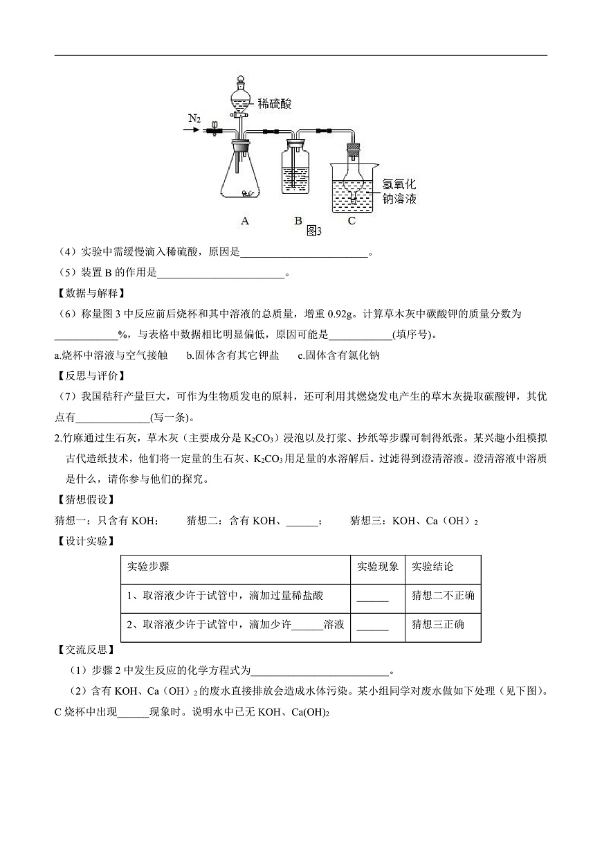 中考化学二轮复习核心考点专项拓展训练专项15 实验探究题 （原卷版）  第2页