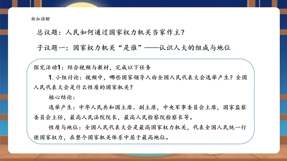 【议题式教学】7.1《国家权力机关——国家权利机关的组成和地位》教学课件第5页