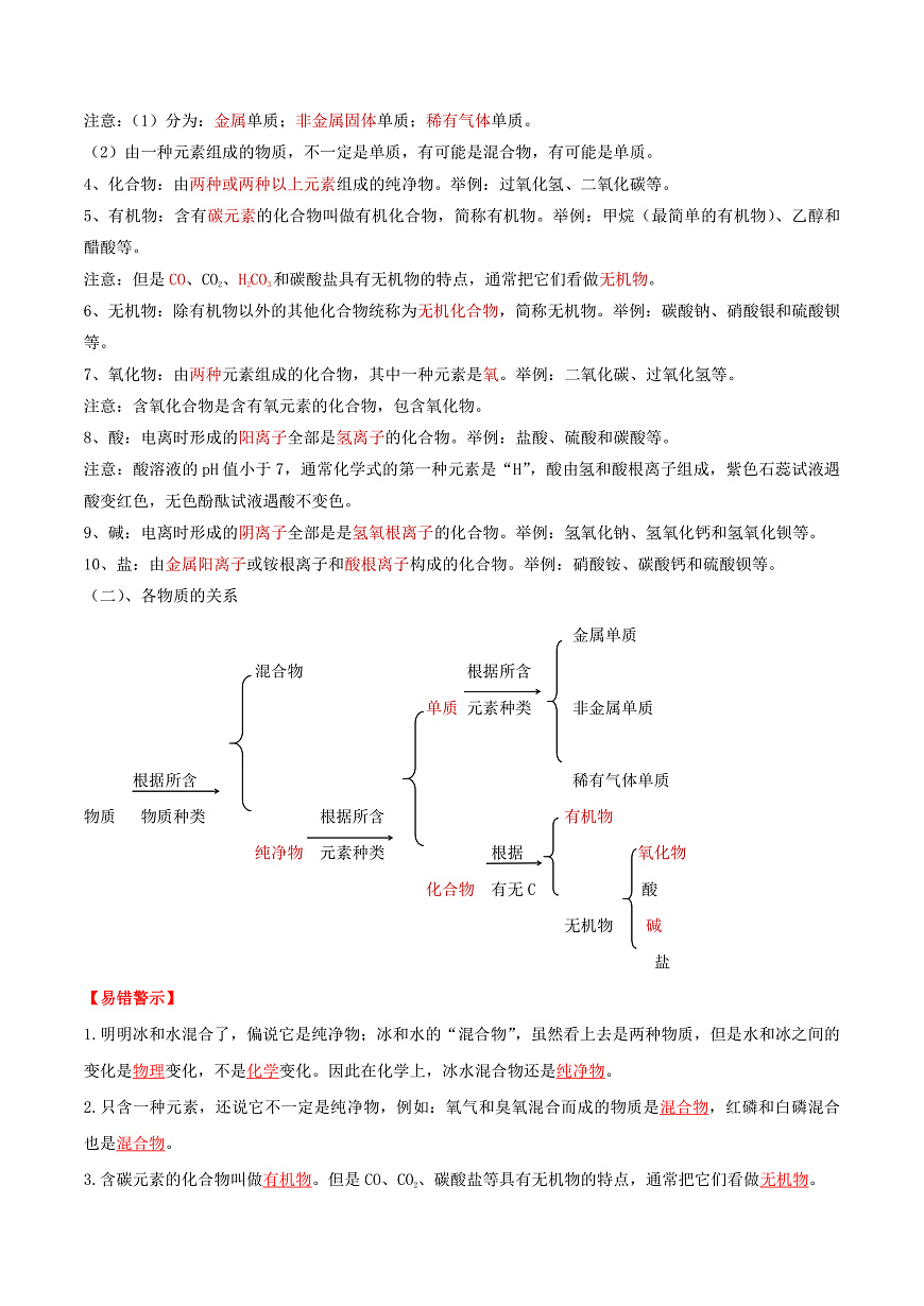 中考化学一轮复习考点练习考点11 元素与物质分类（解析版）第2页