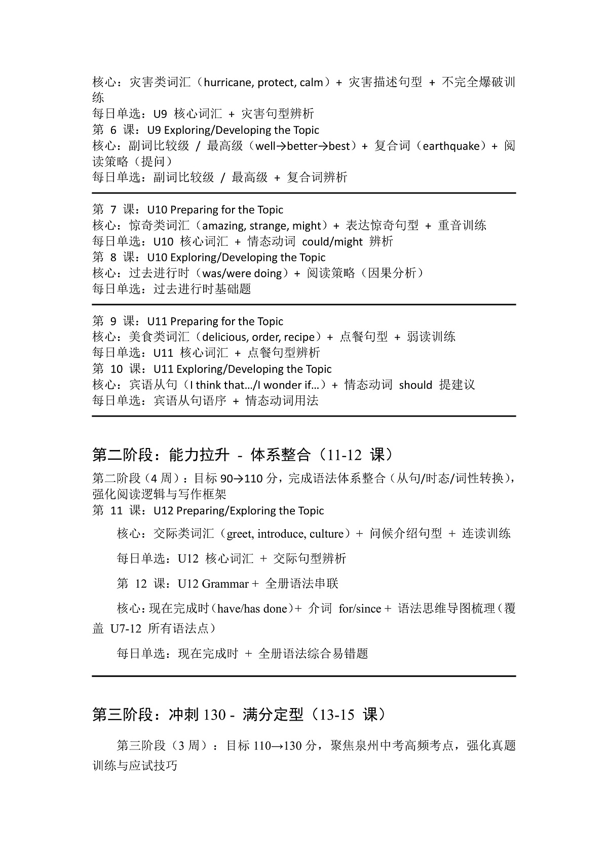 泉州仁爱科普版八年级下册英语 60 分段一对一培优 15 课时全套方案（教案 + 每日 5 题 + 答案解析）第2页