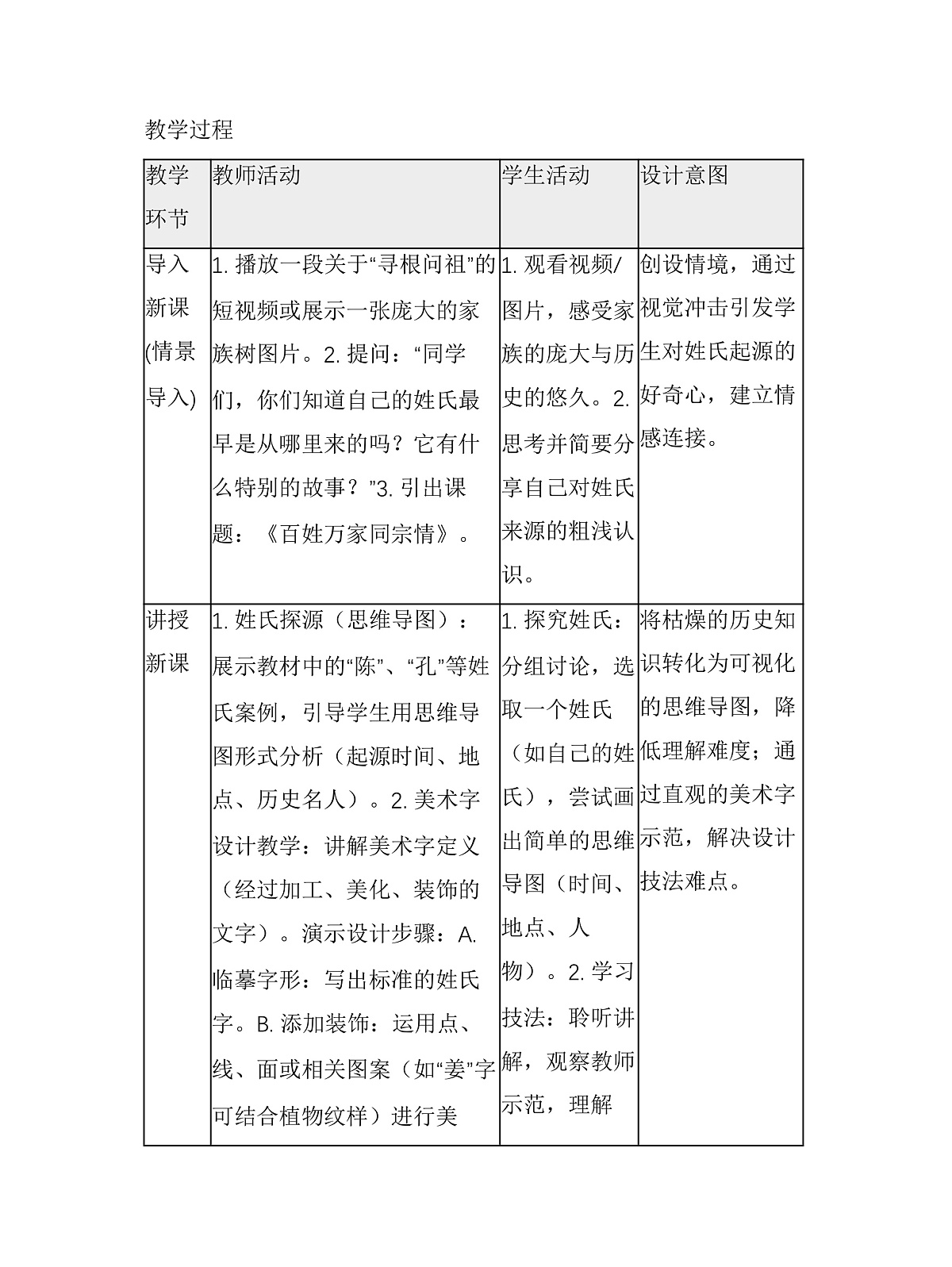 《百姓万家同宗情》教学设计第2页
