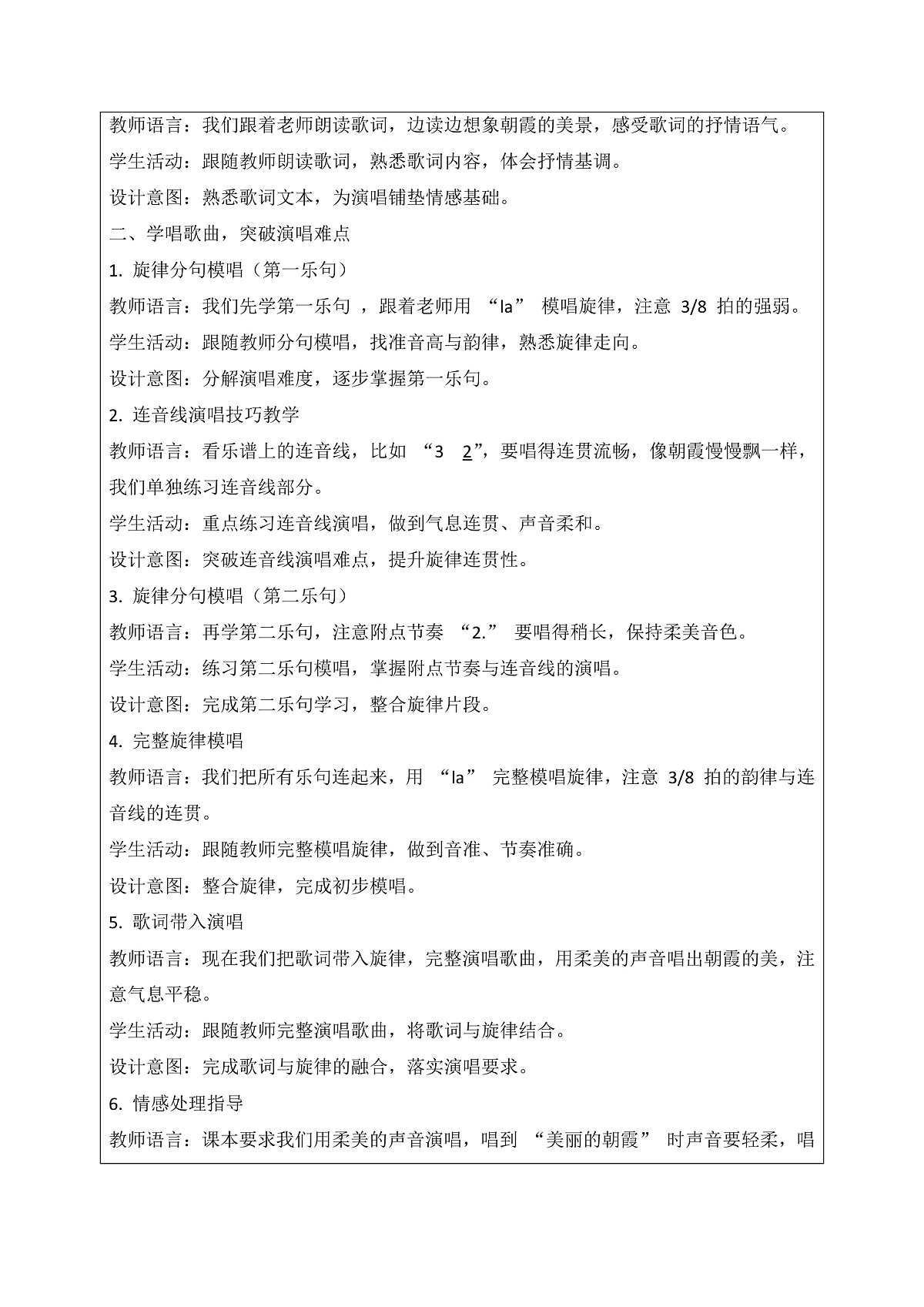 《美丽的朝霞》教案第2页