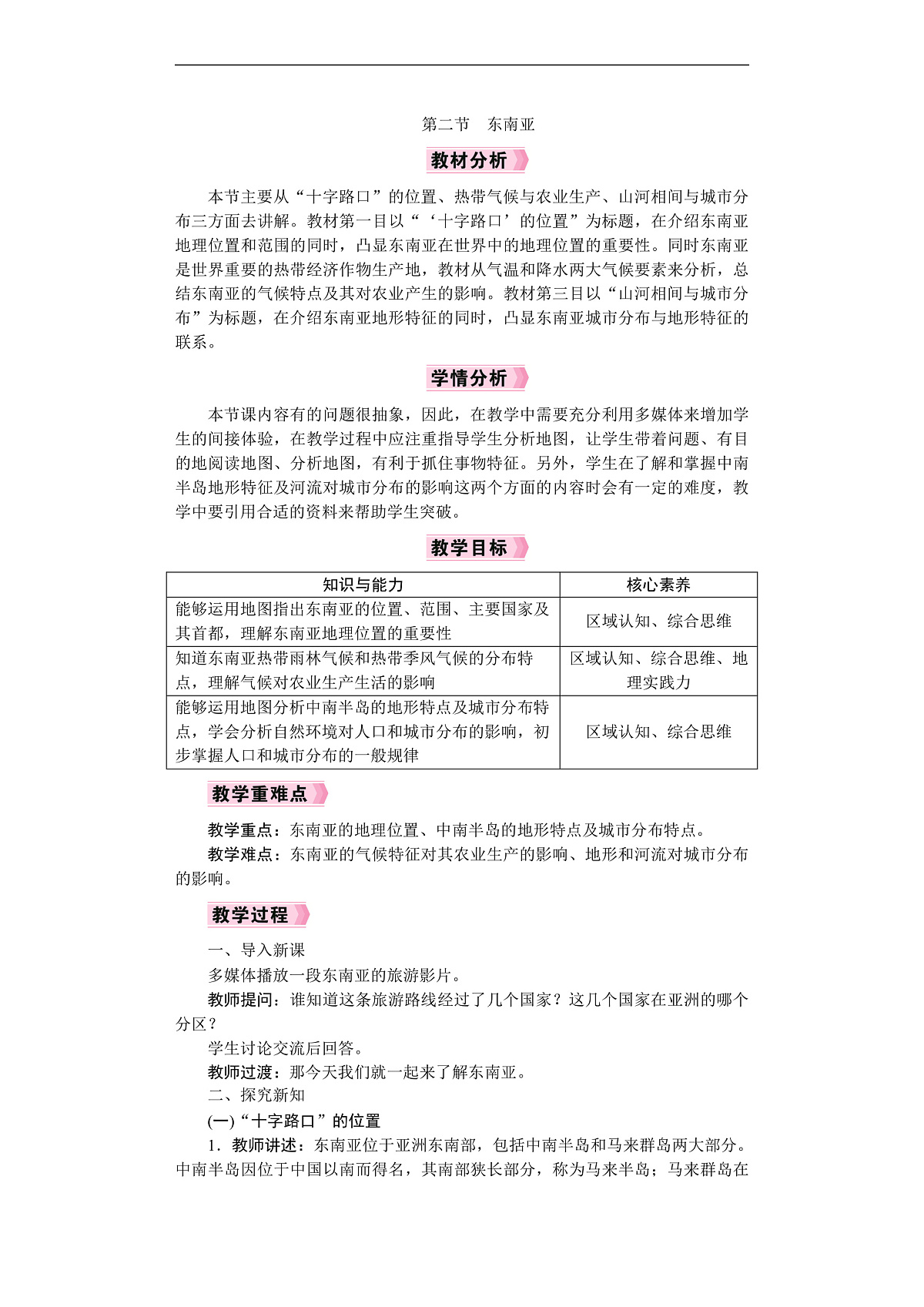 26年七年级地理下册 人教版（2024）电子教案 　东南亚第1页