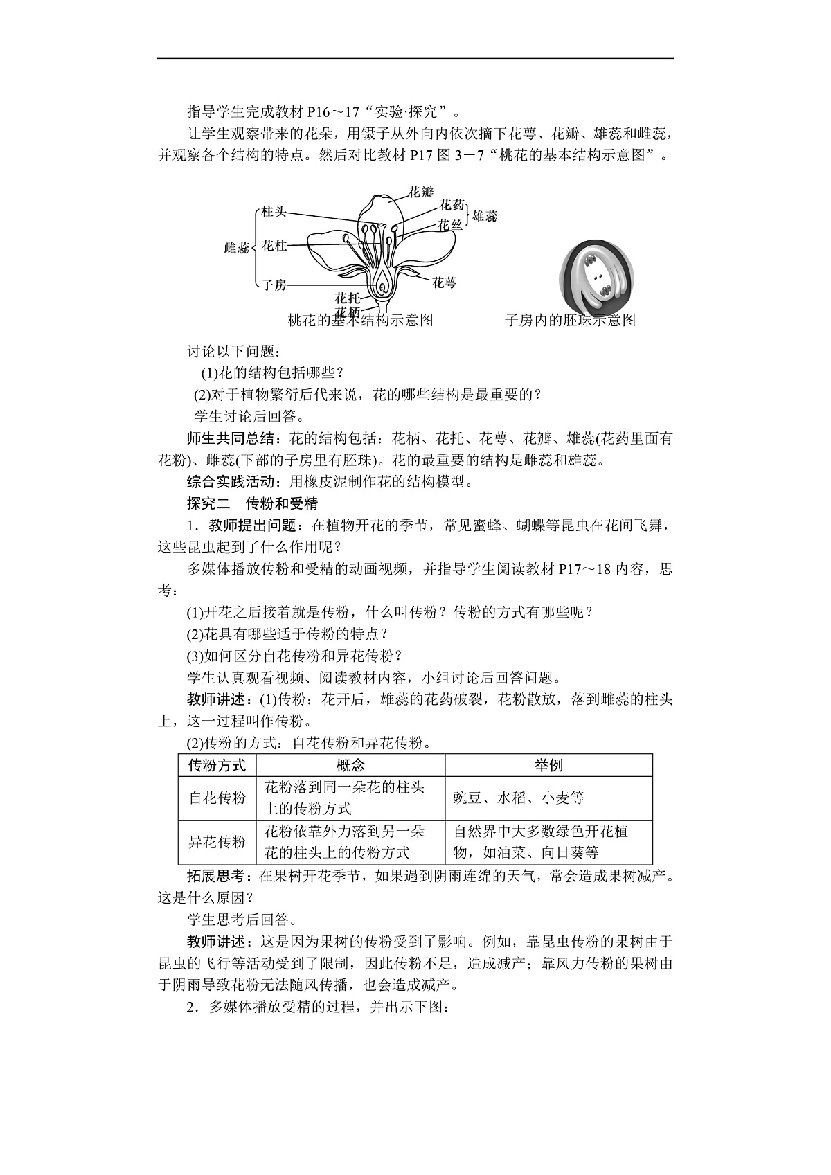 26年七年级生物学下册 人教版（2024）电子教案　开花和结果第2页