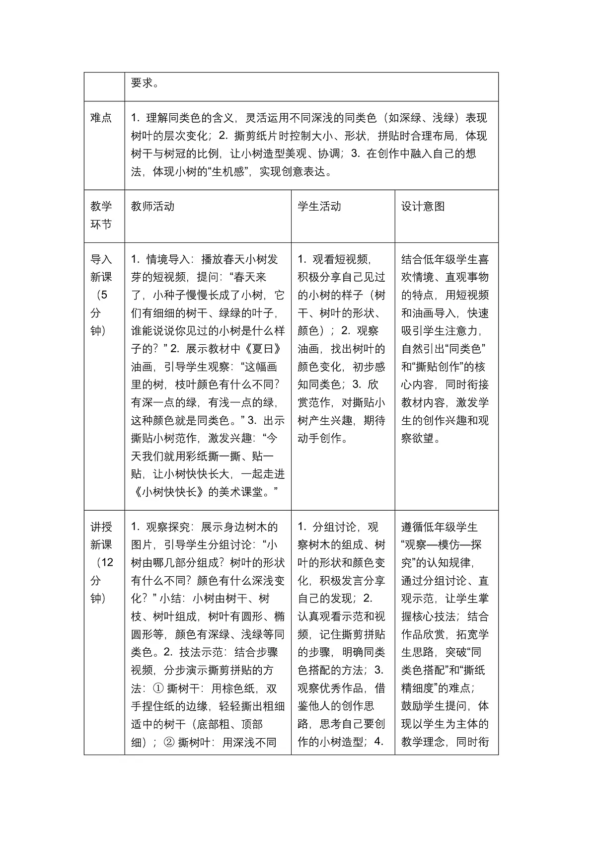 《小树快快长》教学设计1第2页