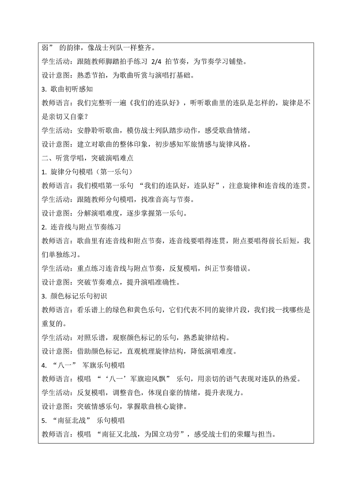 《我们的连队好》教案第2页