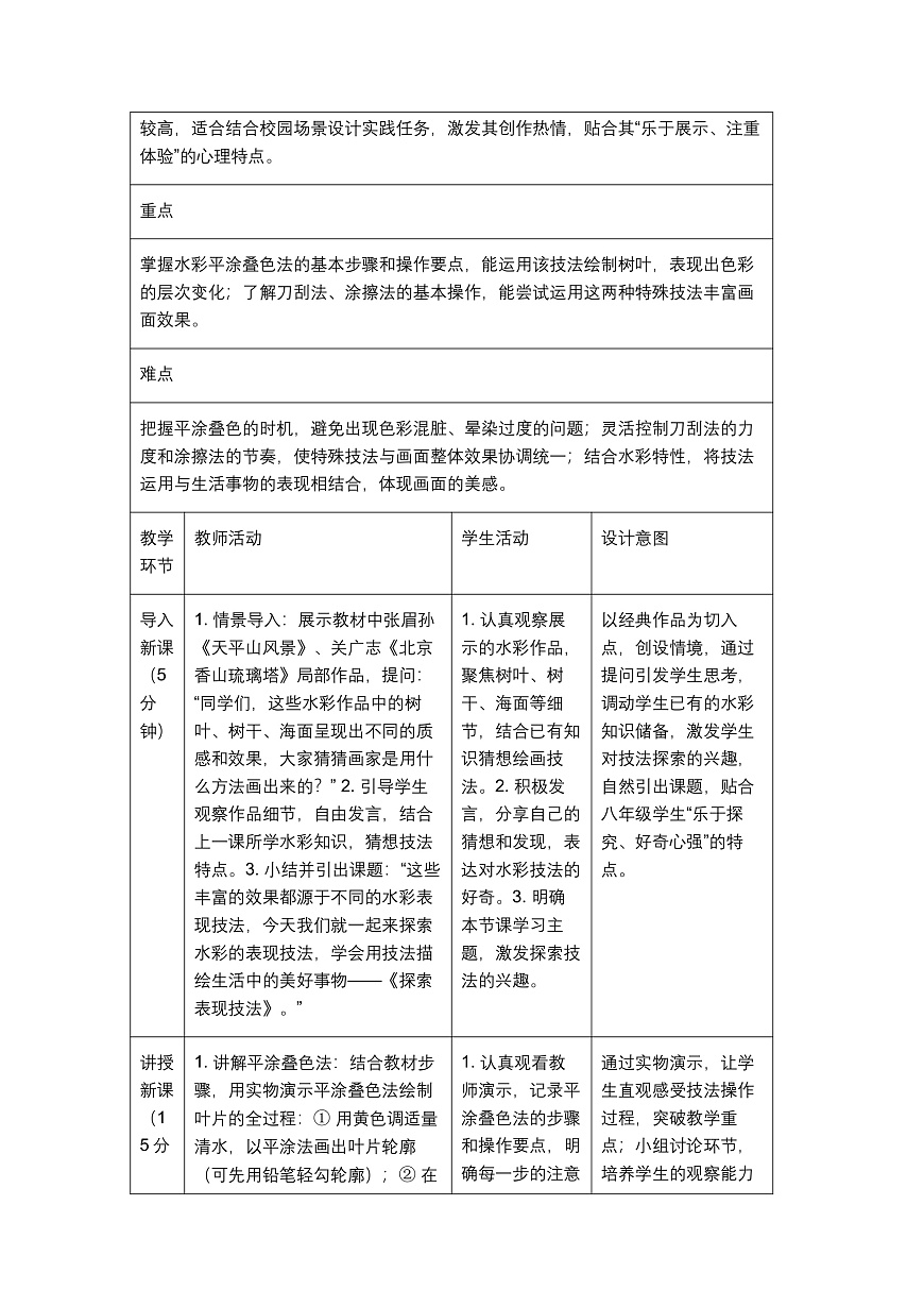 《探索表现技法》教学设计1第2页