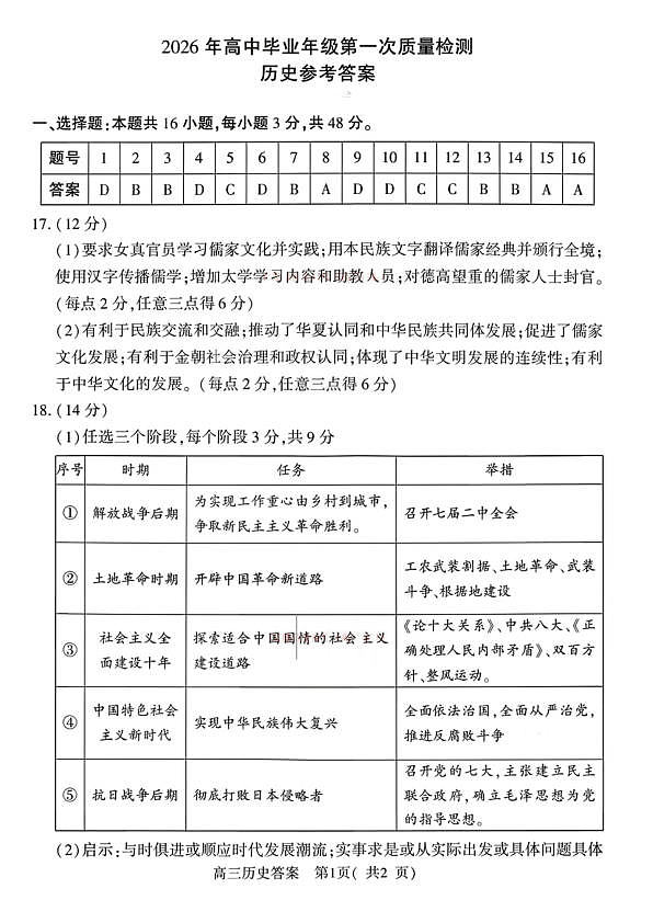 历史答案第1页