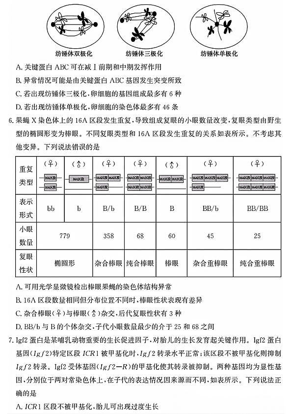 山东省滨州市2025届高三下学期第二次模拟考试生物第3页