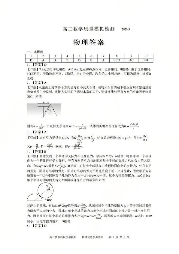 物理答案第1页