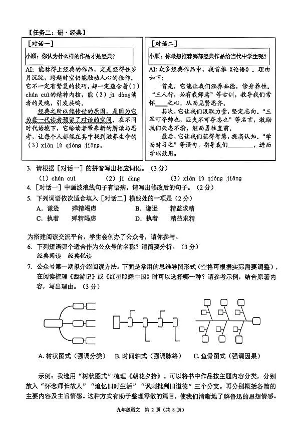 2026年佛山市中考一模语文试卷第2页