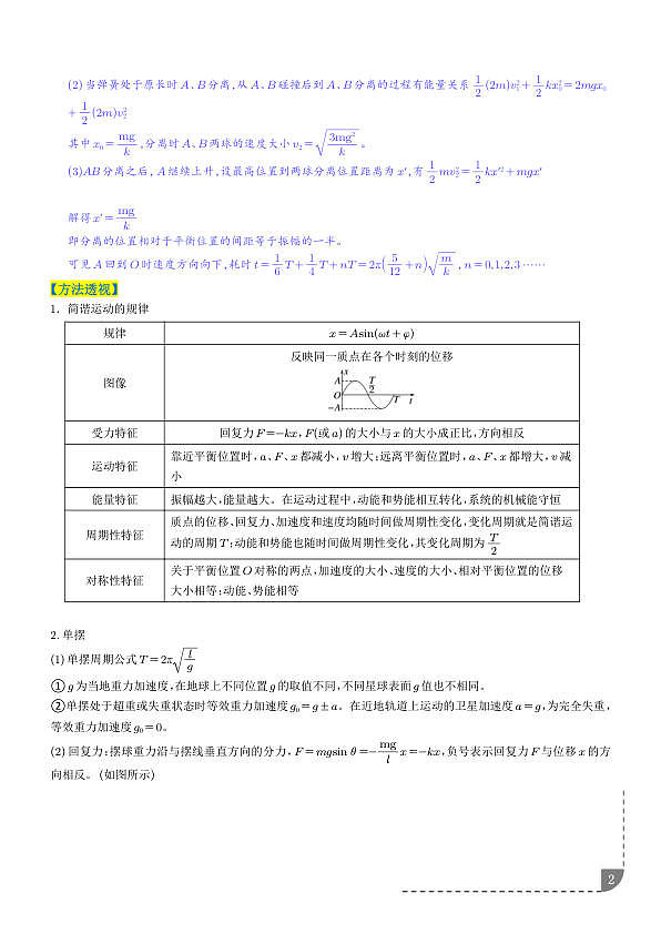 振动与波、光学计算题（3大题型）（题型专练）（解析版）第2页