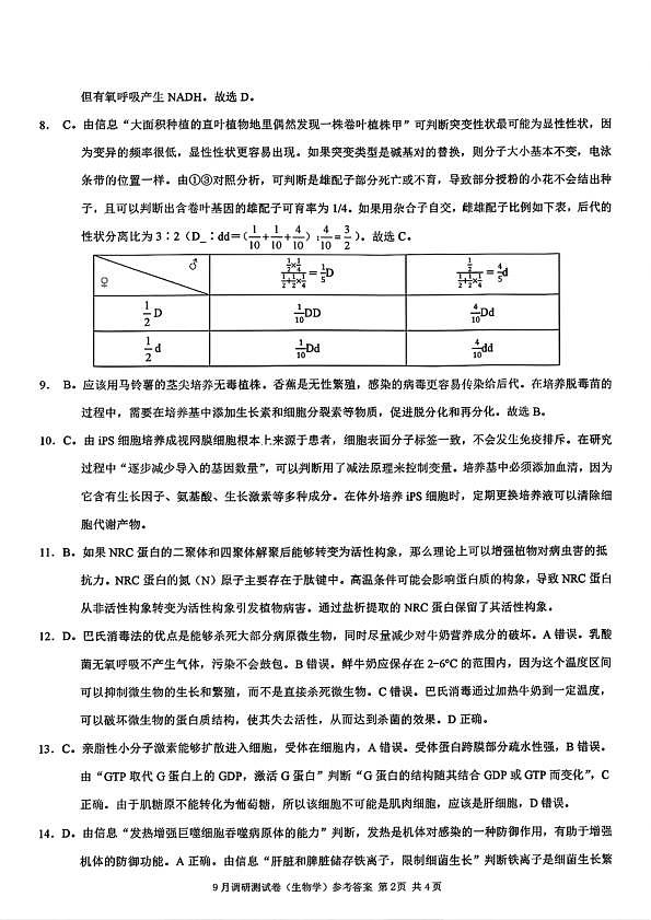 生物答案第2页