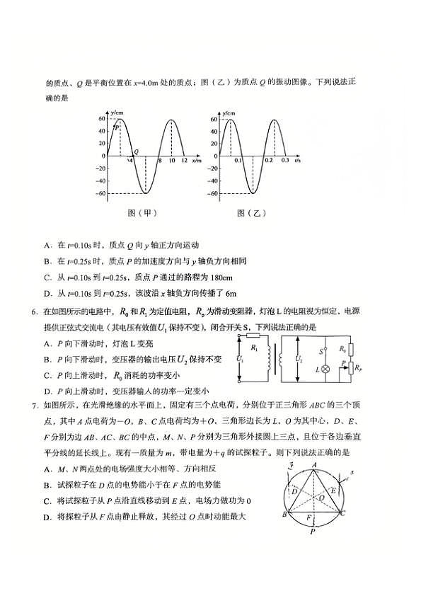 2026届湖南郴州高三下学期教学质量监测物理试题第3页