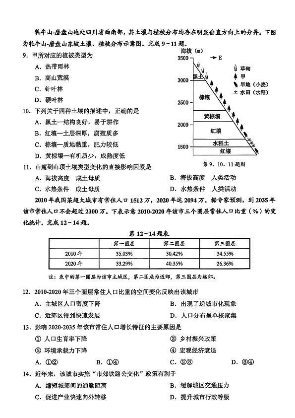 地理试卷第3页