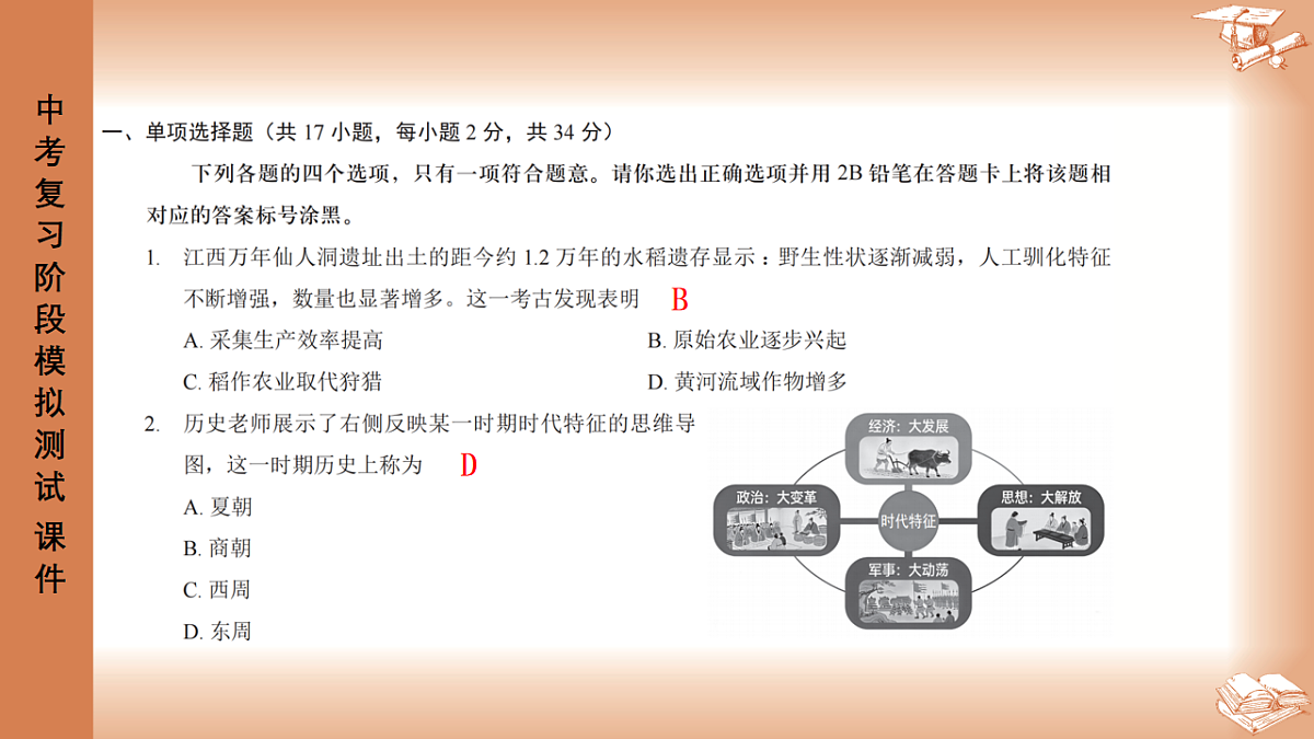 2026年深圳市龙岗区中考一模48校初三联考历史试卷PPT课件第2页