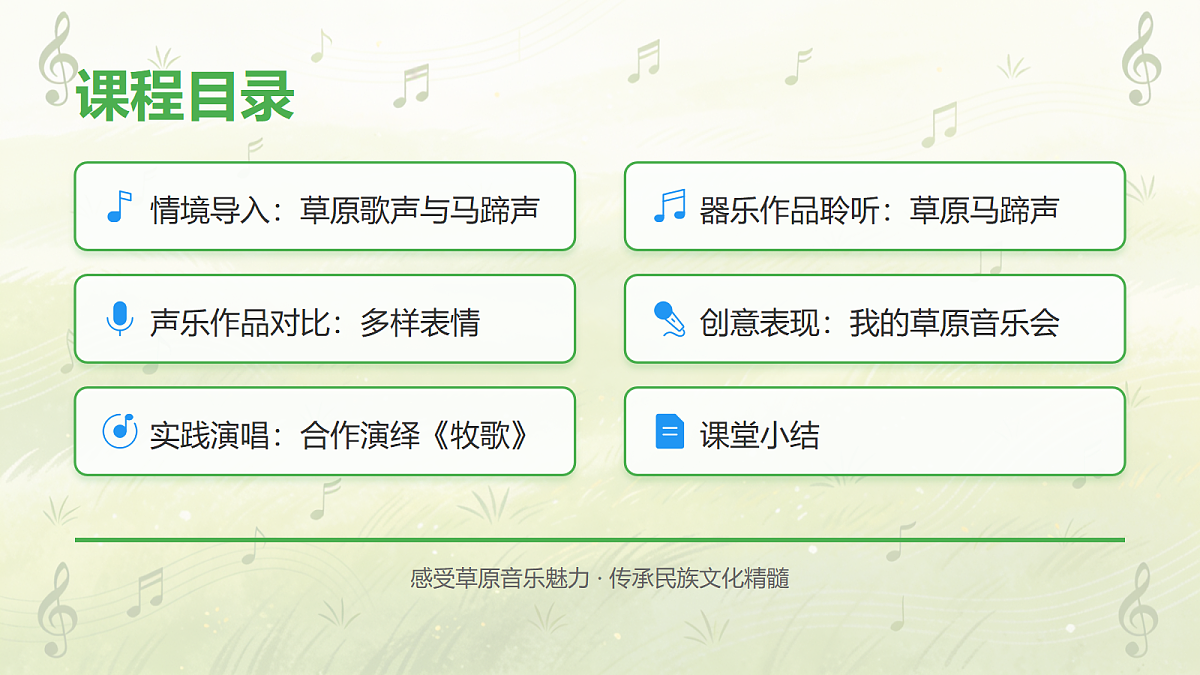 人教版（2026）三年级下册音乐第一单元第4课音乐万花筒《草原上的歌》课件第2页