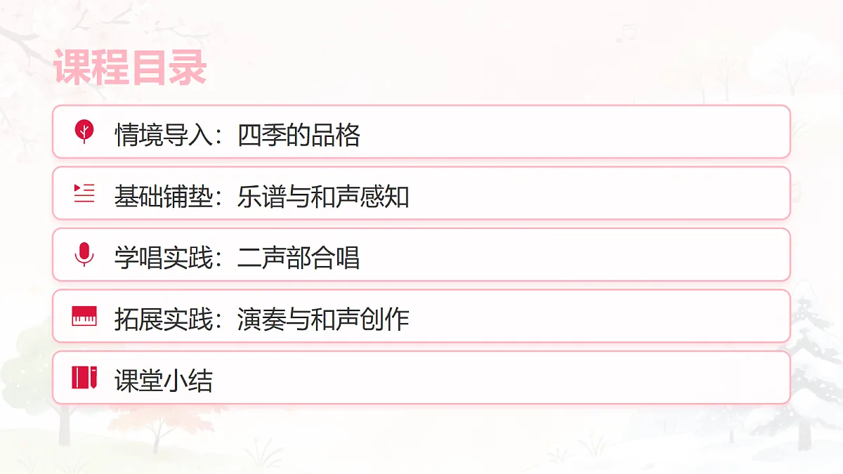 人教版（2026）三年级下册音乐第二单元第2课小小歌唱家《四季歌》课件第2页