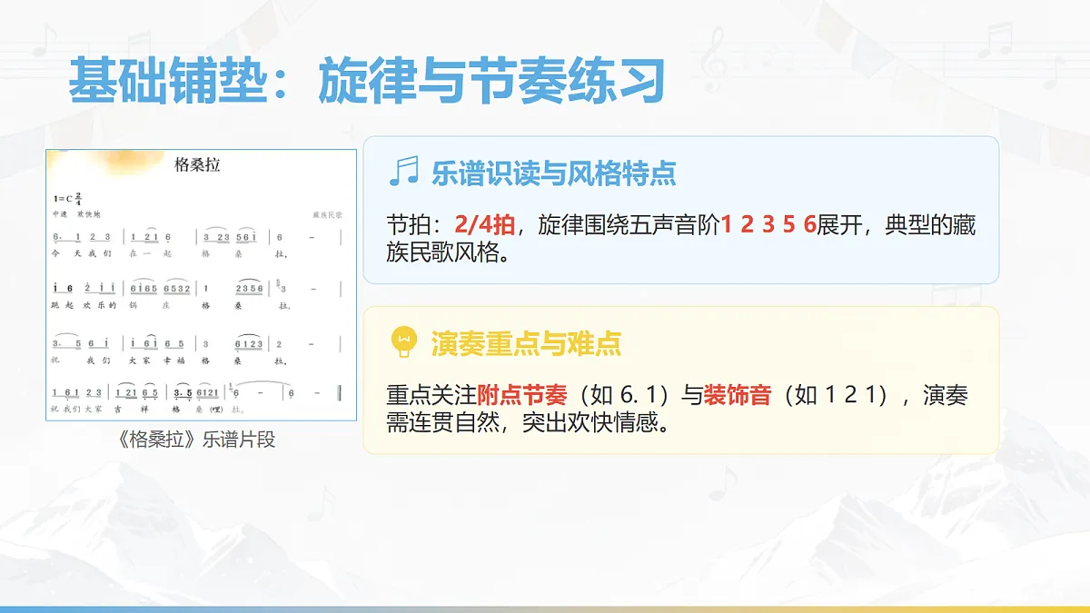 人教版（2026）三年级下册音乐第四单元第6课小小演奏家《格桑拉》课件第4页