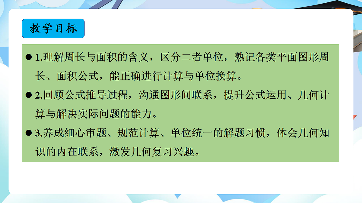 第六单元整理与复习 图形与几何第2课时 平面图形的周长与面积+（教学课件）数学人教版六年级下册第2页