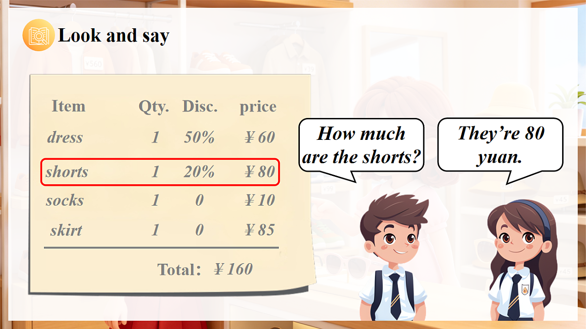 人教PEP四下Unit 4 课时 5 Part B Let's learn & Look and role-play第7页