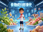 人教版小学美术三下11食物成分形象化 课件+数字人导入视频
