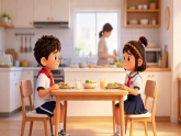 人教版小学美术三下12营养搭配可视化 课件+数字人导入视频