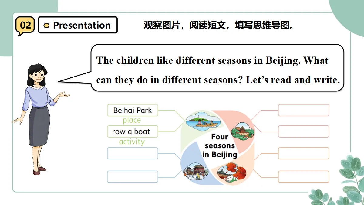 北京版（2024）三年级下册英语Unit 3 Seasons in my eyes Lesson 11 课件+素材第7页