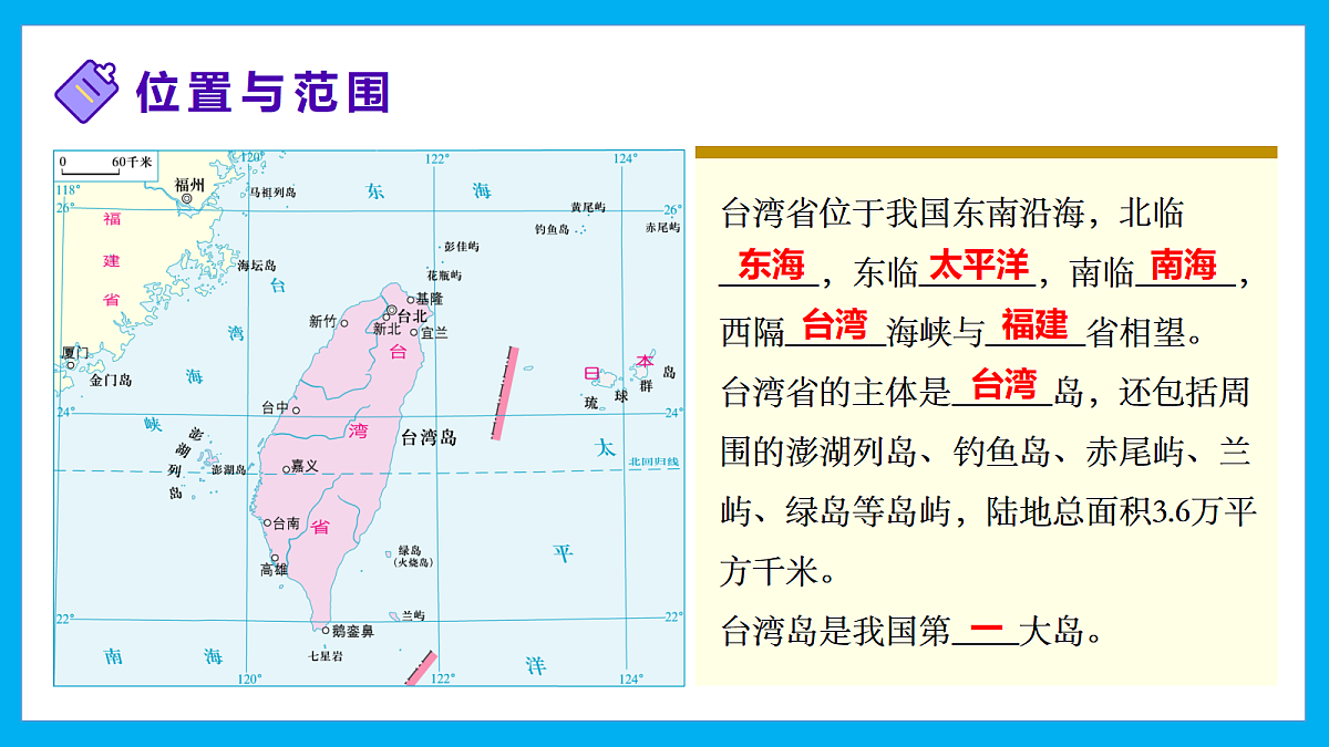 【湘教新版】8下第八章 第二节 《台湾省的地理环境与经济发展》教学课件（第1课时）第6页