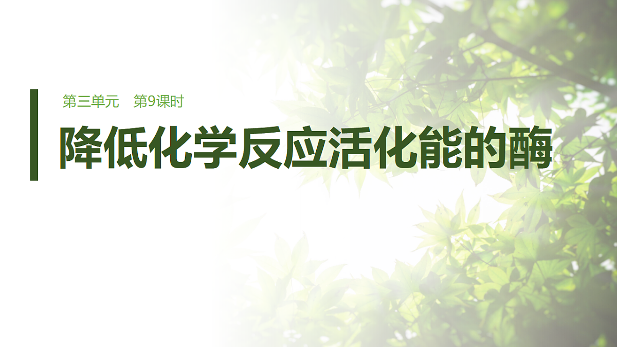 第三单元　第9课时　降低化学反应活化能的酶第1页