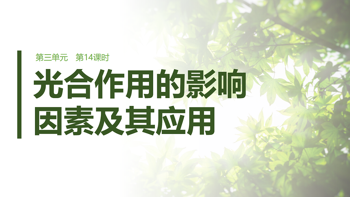 第三单元　第14课时　光合作用的影响因素及其应用第1页