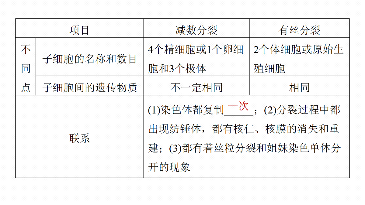 第四单元　第18课时　减数分裂与有丝分裂的比较及观察蝗虫精母细胞减数分裂装片第7页