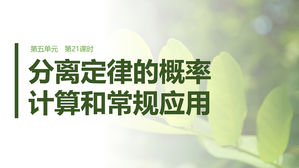 第五单元　第21课时　分离定律的概率计算和常规应用第1页