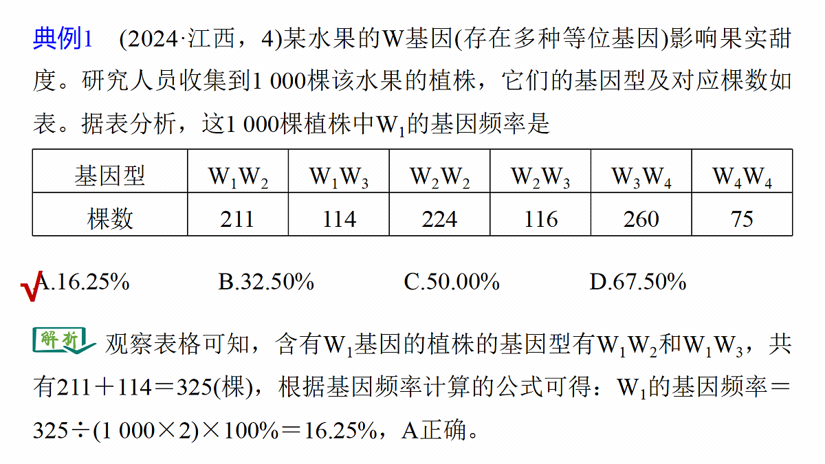 第七单元　专题突破11　基因频率与基因型频率的计算第5页