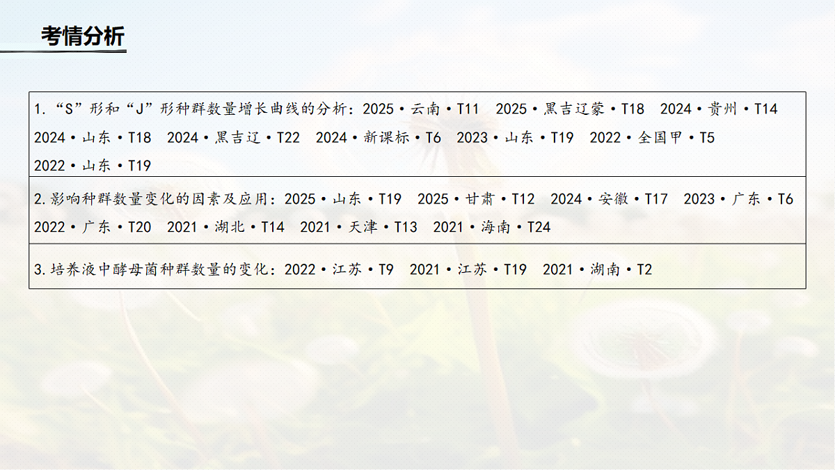 第九单元　第43课时　种群数量的变化及其影响因素第3页