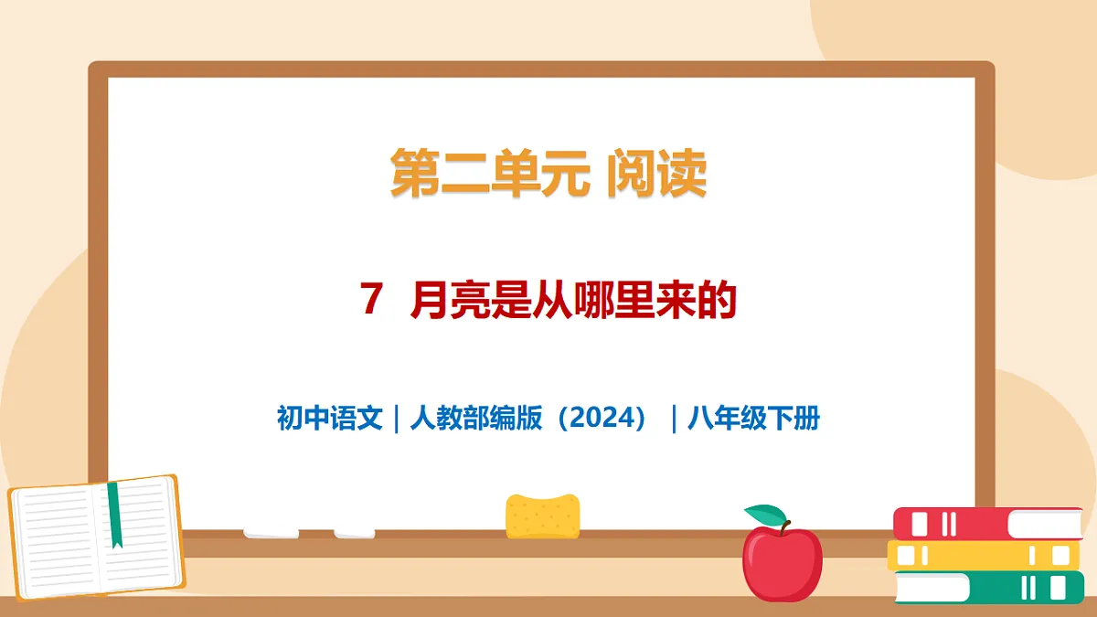 7 《月亮是从哪里来的》 - 初中语文八年级下册 同步教学课件（人教部编版2024）第1页