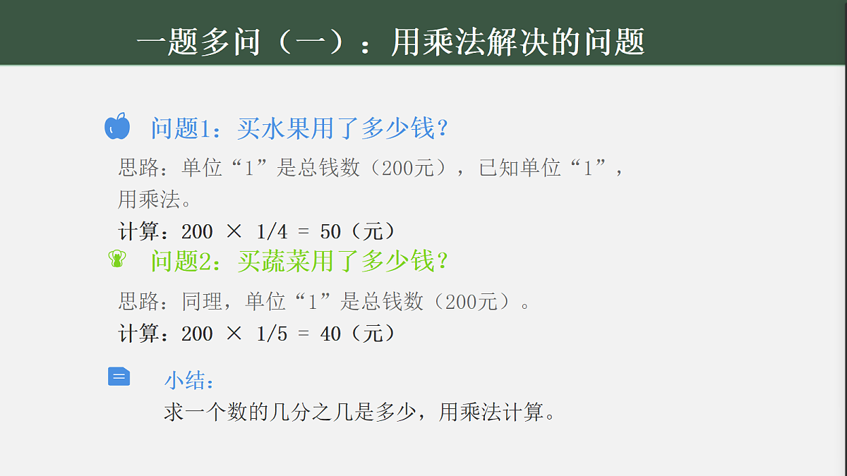 小学数学西师版六年级下册总复习分数应用题一题多问教学课件第5页