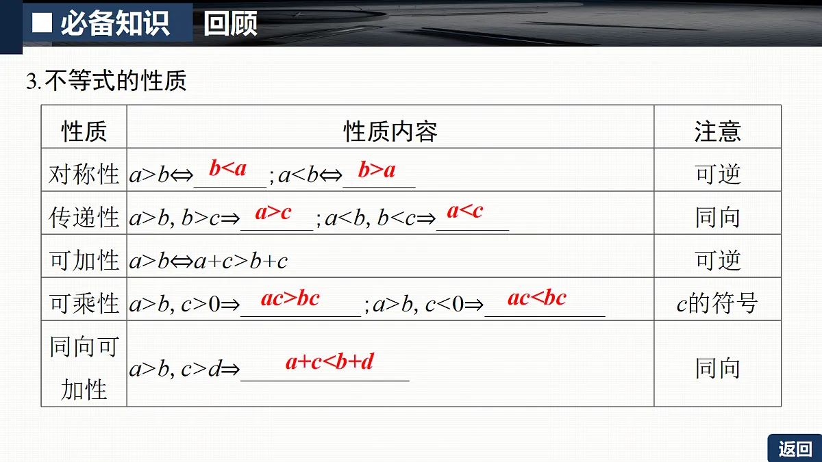 第一章 1.3　等式性质与不等式性质第8页