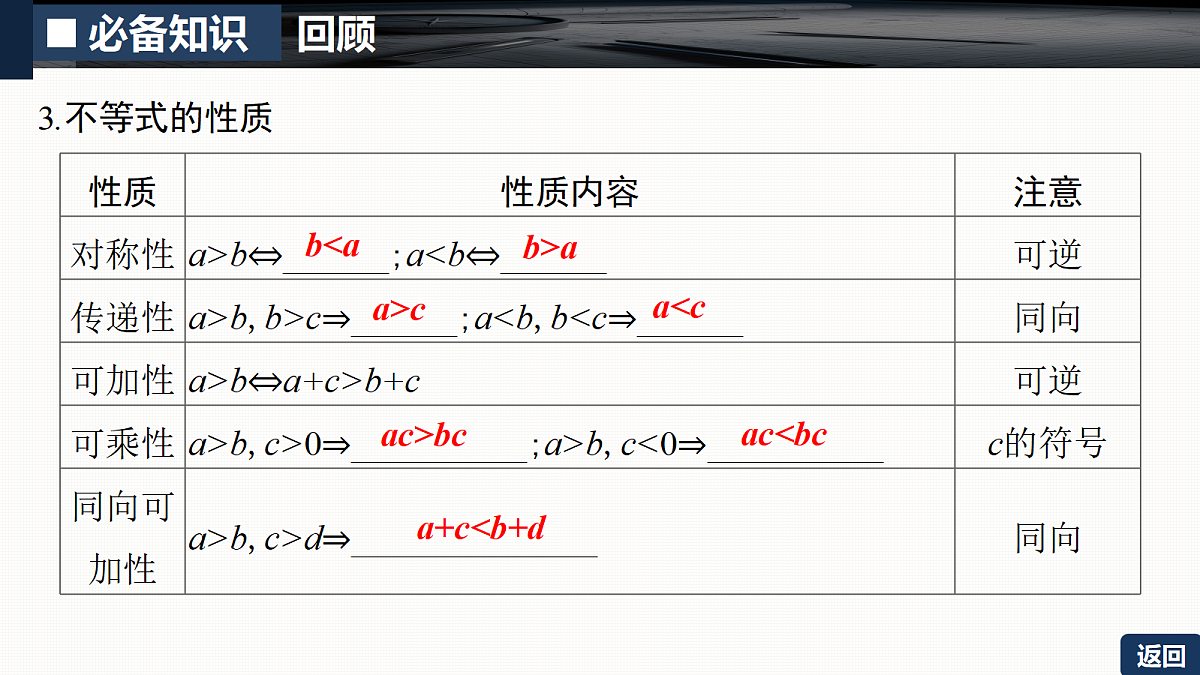 第一章 1.3　等式性质与不等式性质第8页