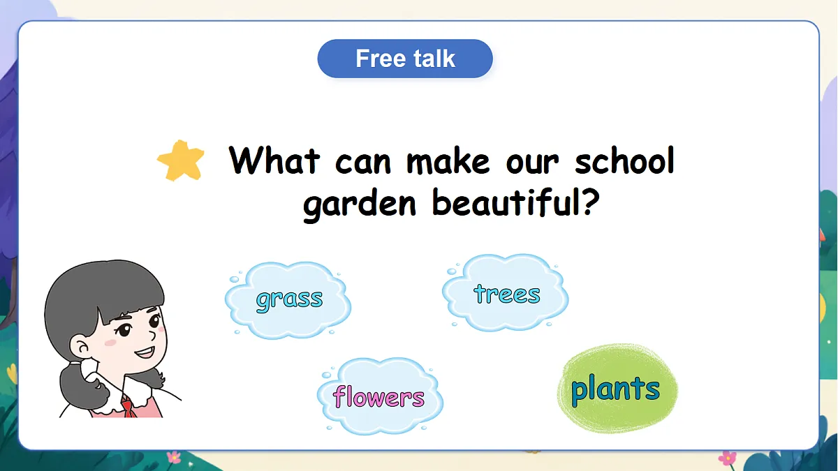 （新教材）人教版PEP英语三上Unit 4 《Plants around us》 PB Let's talk 课件第7页