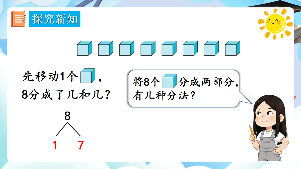 人教版小学数学一年级上册 第4课时《8、9的分与合》课件第4页