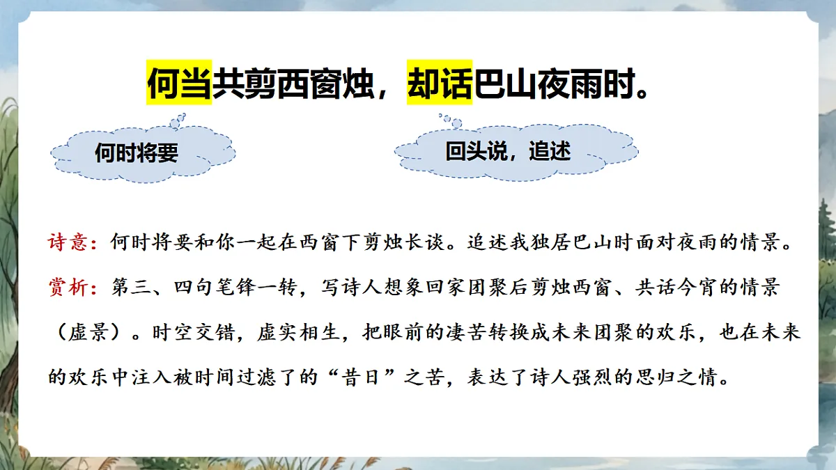 人教部编版语文七上 第六单元 课外古诗词《夜雨寄北》课件第8页