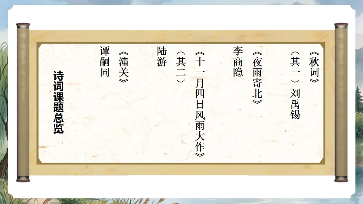 人教部编版语文七上 第六单元 课外古诗词《秋词（其一）》课件第2页