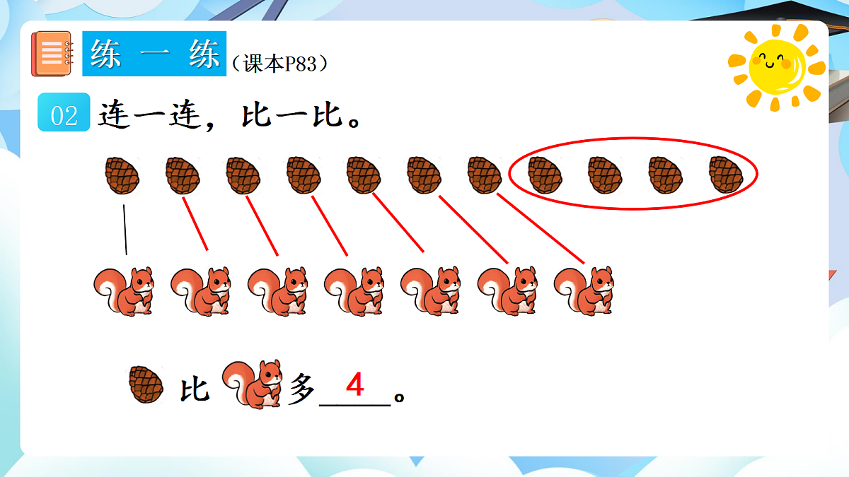 人教版小学数学一年级上册 第8课时《练一练（P83-P84）》课件第3页