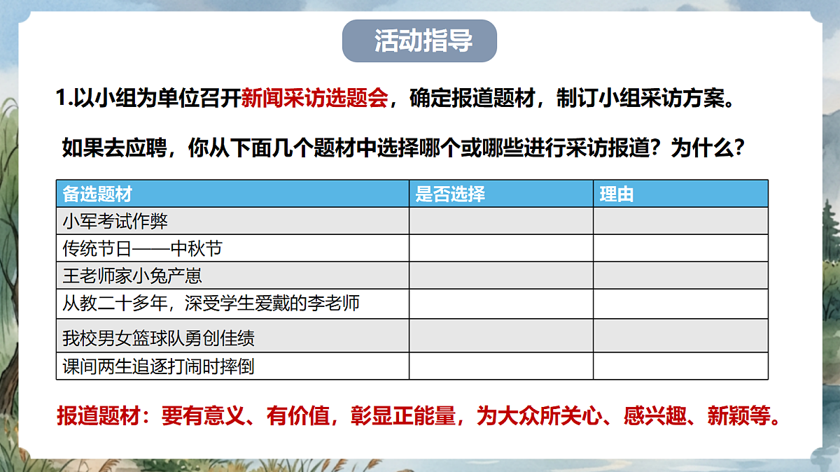 人教部编版语文八上 第一单元 任务二《新闻采访》课件第8页