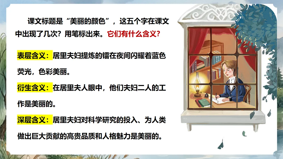人教部编版语文八上 第10课《美丽的颜色》第二课时 课件第7页