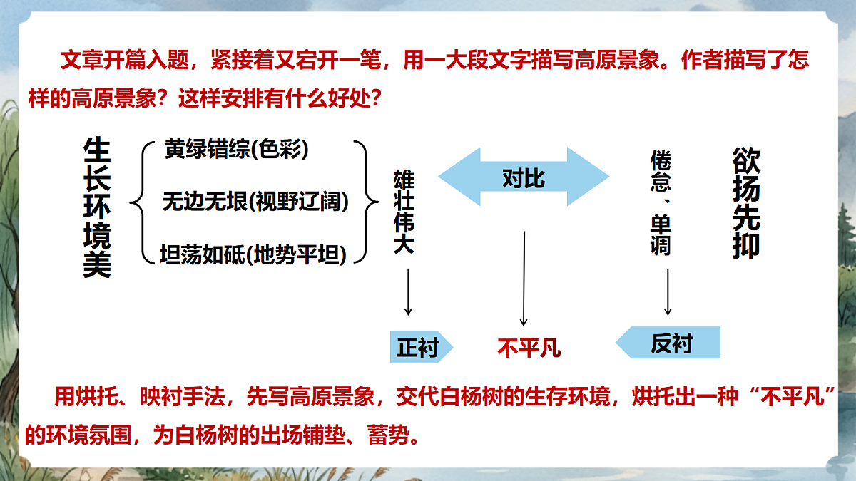 人教部编版语文八上 第16课《白杨礼赞》第二课时 课件第8页